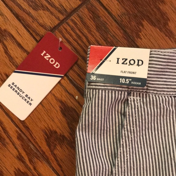 NWT Men’s Izod 36 Waist  Seersucker 10.5 Inseam 😎 - Picture 2 of 7